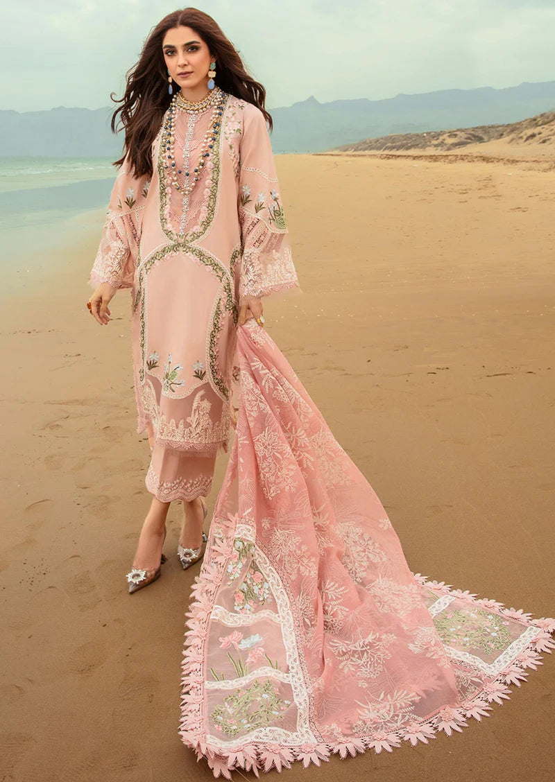 Saira Shakira Peach Luxury Lawn Collection Replica