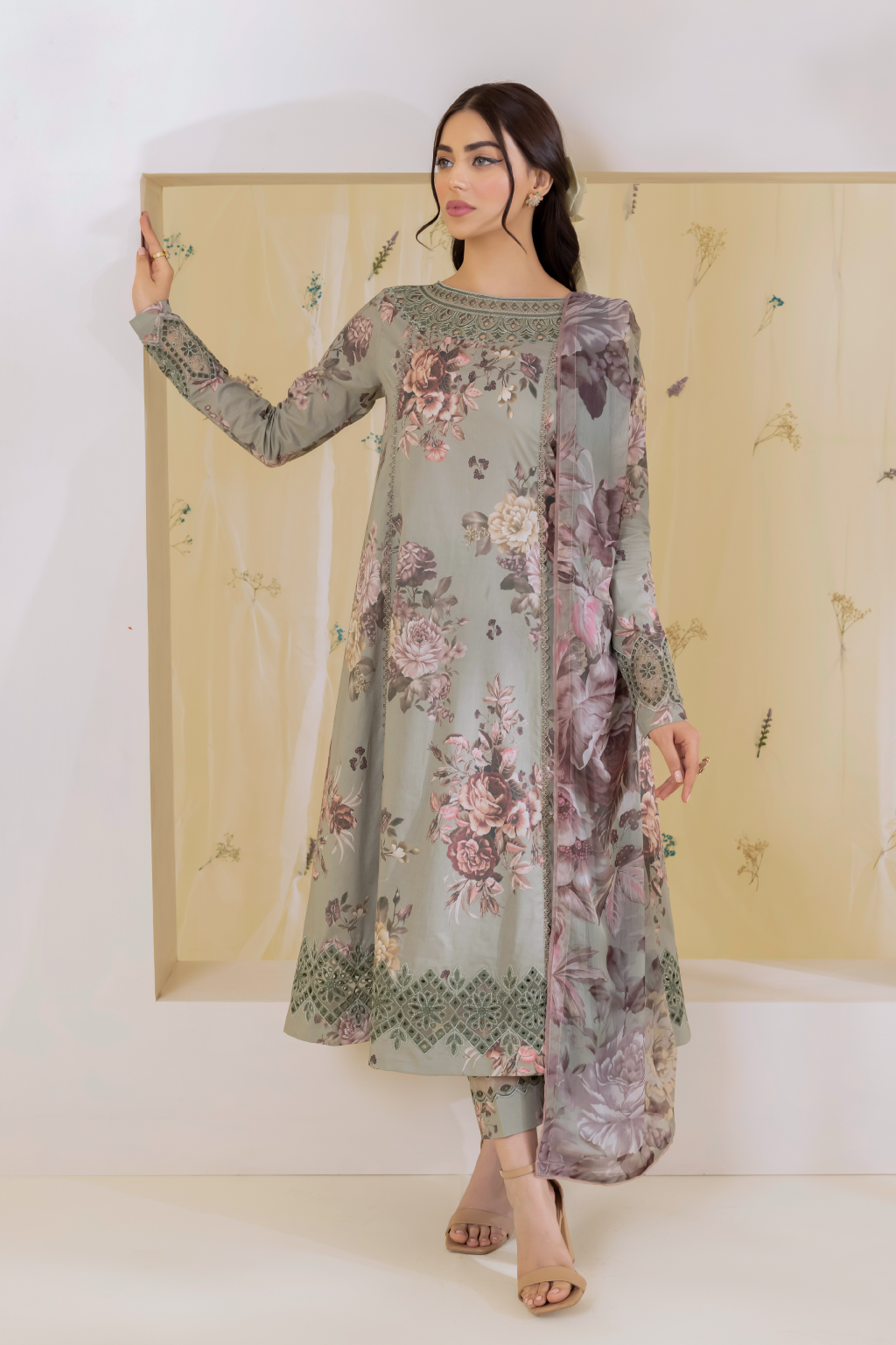 Iznik Sea Green Printed Lawn Collection Replica