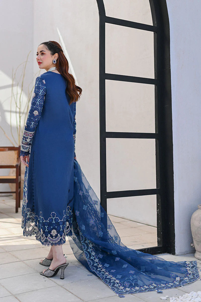 Qalamkar Blue Luxury Lawn Collection Replica