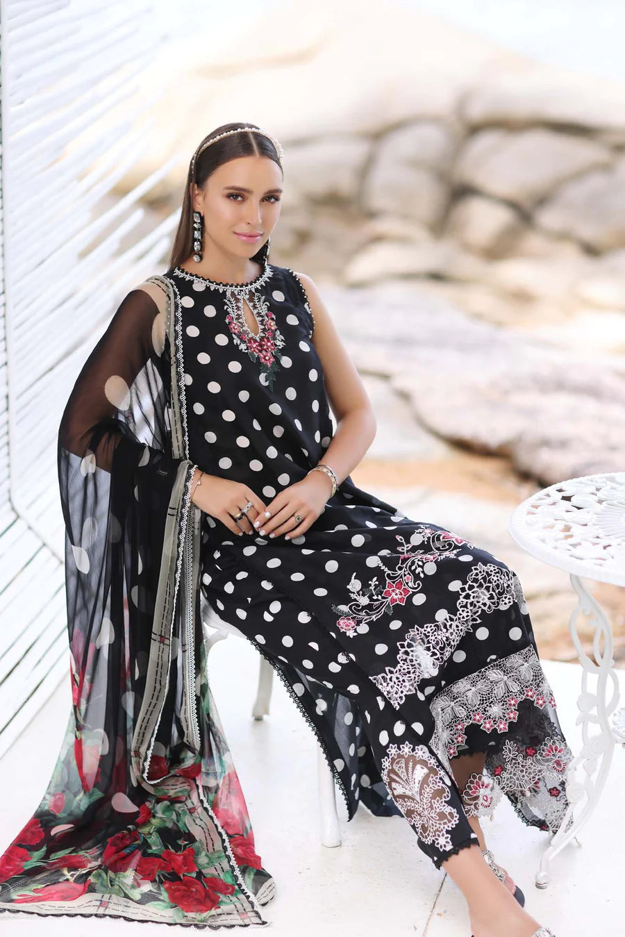 Noor By Saadia Asad Black Swiss Lawn Collection Replica