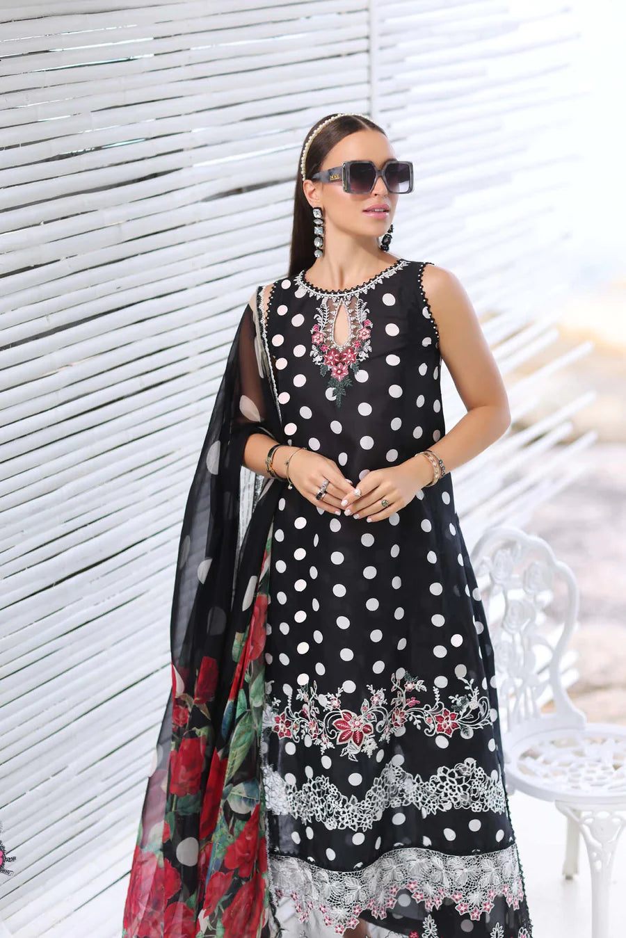 Noor By Saadia Asad Black Swiss Lawn Collection Replica