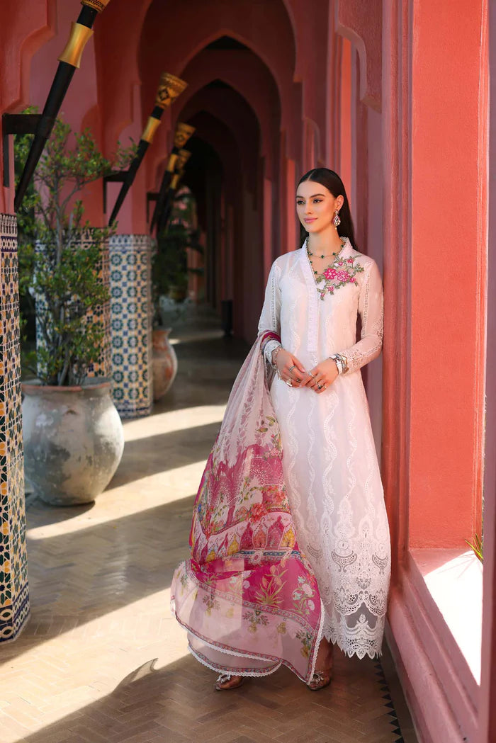 Farah Talib White Luxury Lawn Collection Replica