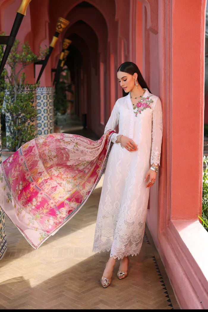 Farah Talib White Luxury Lawn Collection Replica