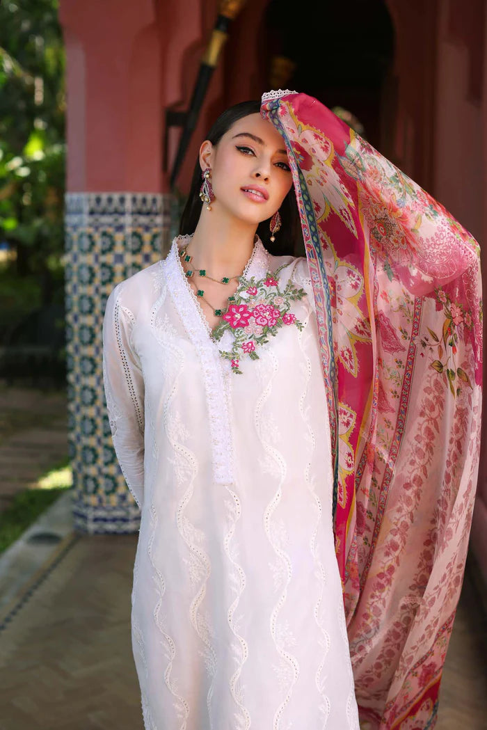 Farah Talib White Luxury Lawn Collection Replica