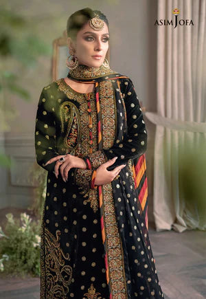 Asim Jofa Black Formal Collection Velvet Replica