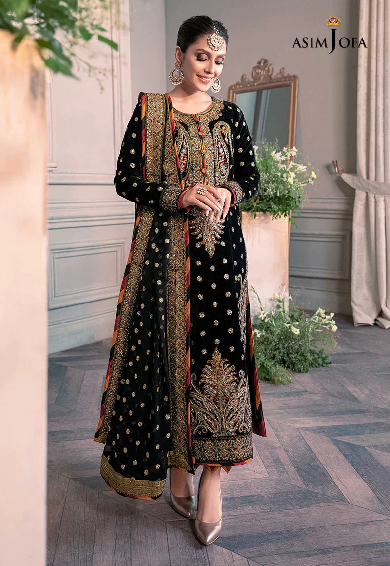 Asim Jofa Black Formal Collection Velvet Replica