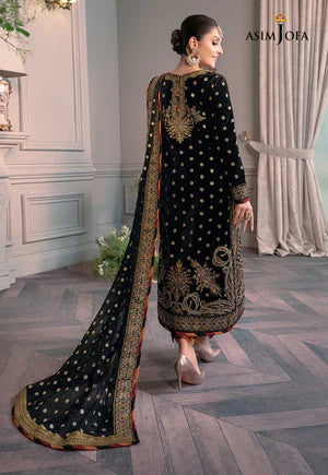 Asim Jofa Black Formal Collection Velvet Replica