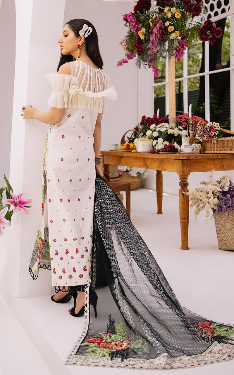 Asifa & Nabeel White Luxury Lawn Collection Replica