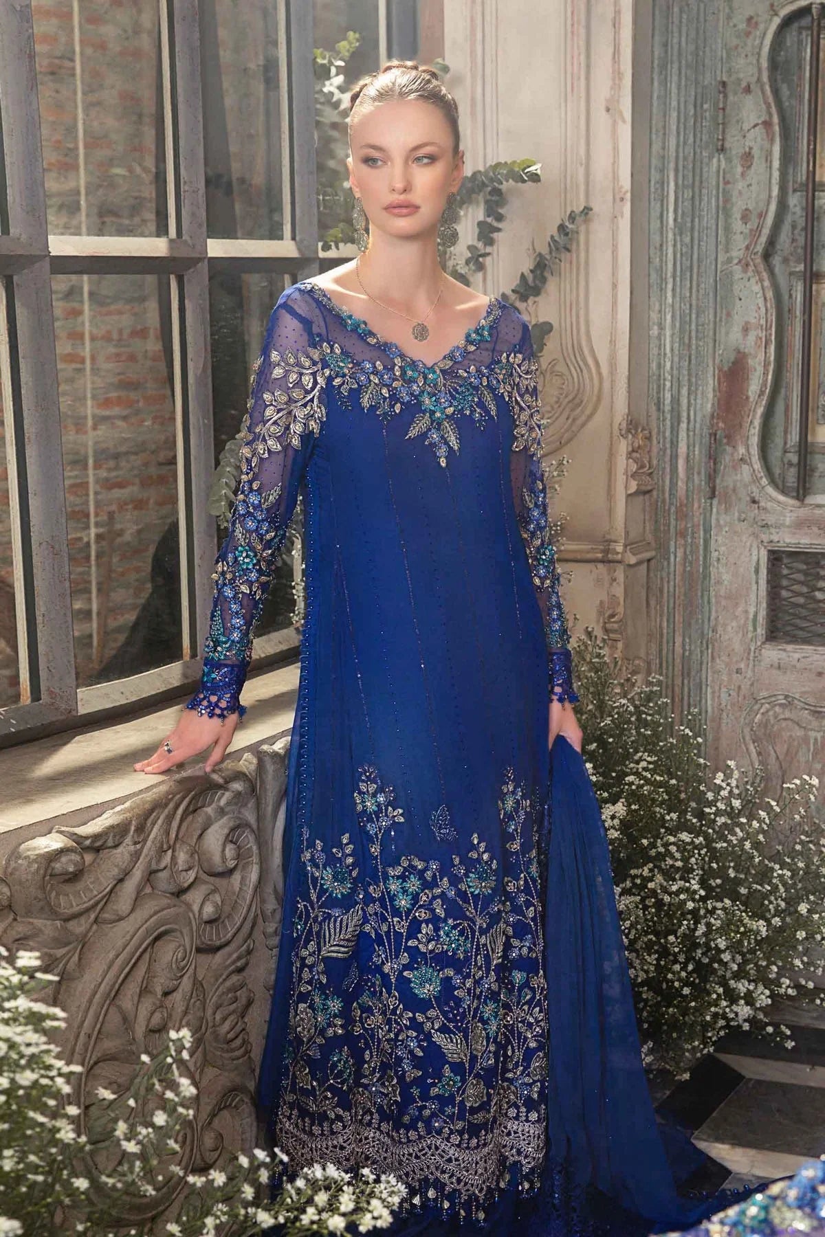 Maria B Blue Exclusive Formal Collection Chiffon Replica