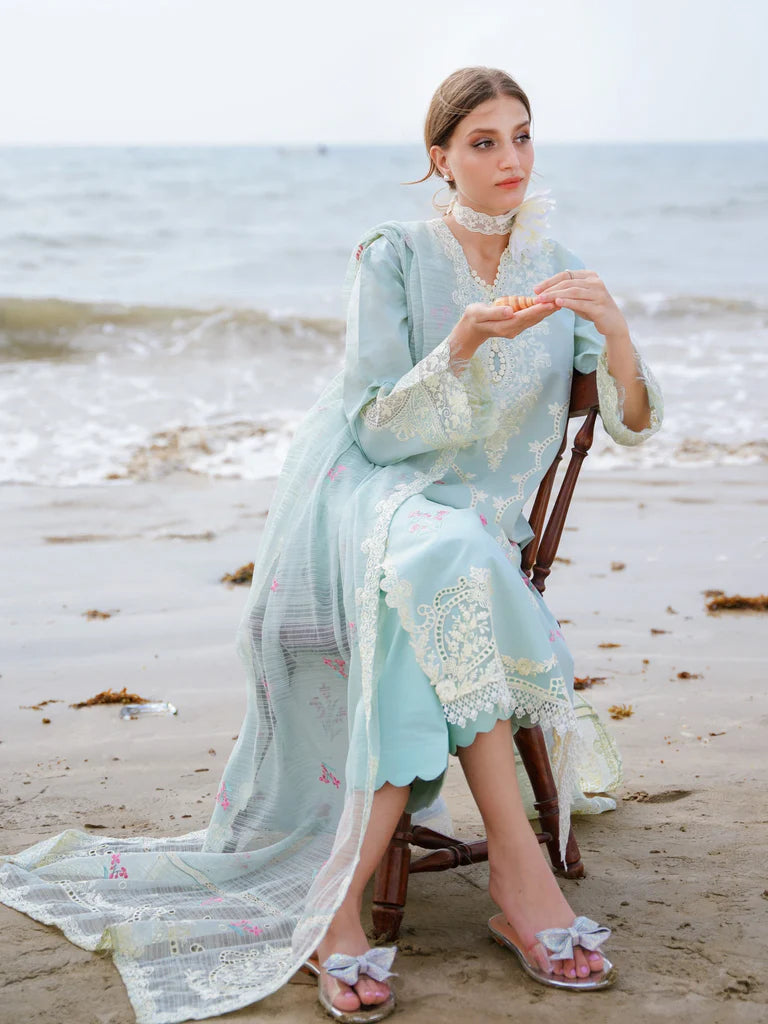 Aabyaan Mint Green Luxury Lawn Collection Replica