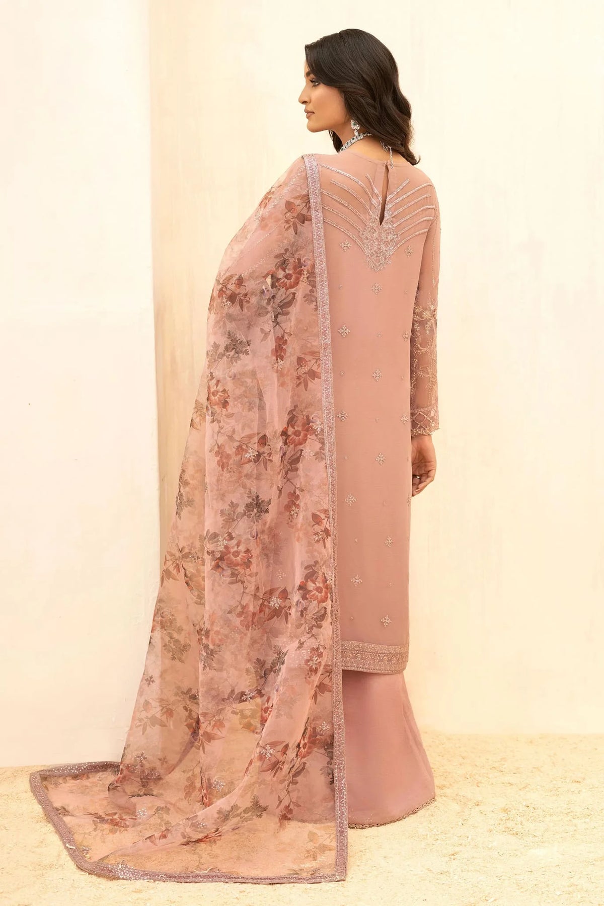 Iznik Pink Organza Formal Collection Replica