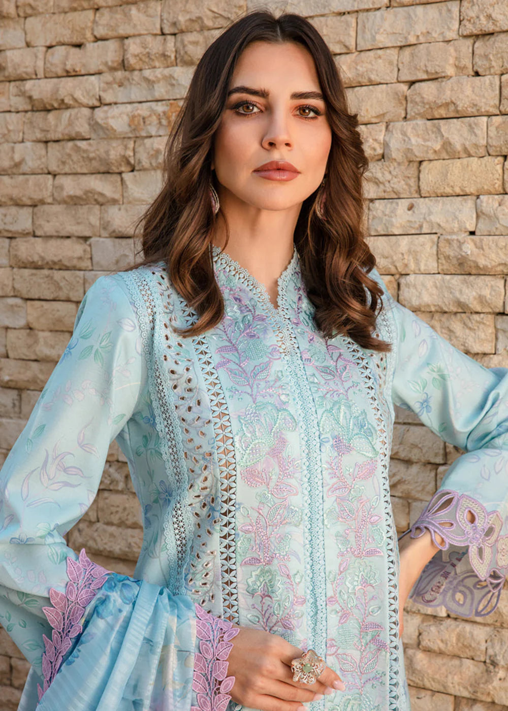 Rang Rasiya Blue Luxury Lawn Collection Replica