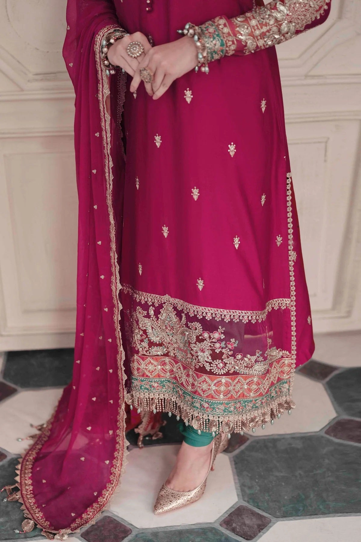 Maria B Shocking Pink Luxury Lawn Collection Replica