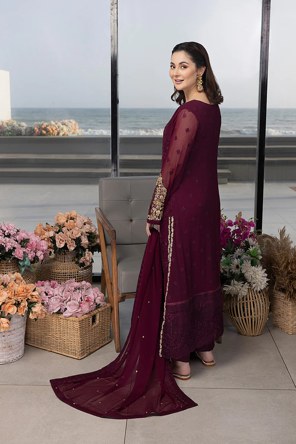 Azure Maroon Formal Collection Chiffon Replica