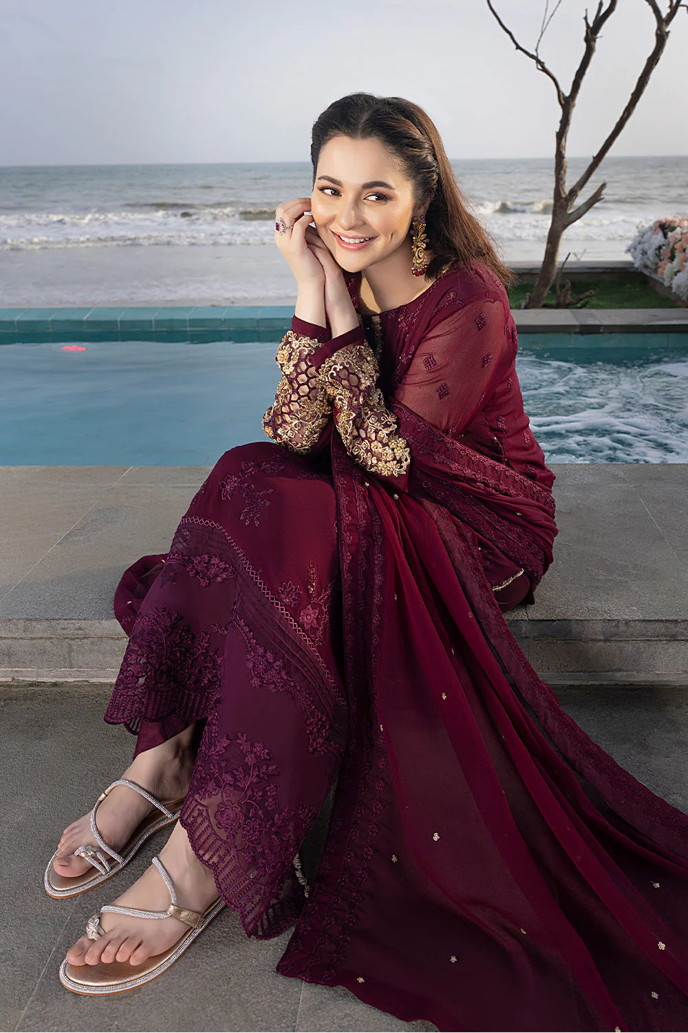 Azure Maroon Formal Collection Chiffon Replica