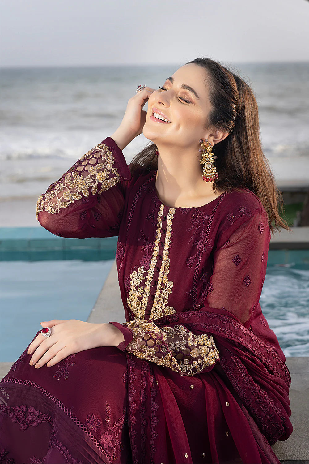 Azure Maroon Formal Collection Chiffon Replica