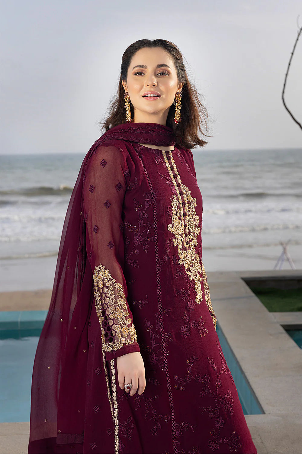 Azure Maroon Formal Collection Chiffon Replica