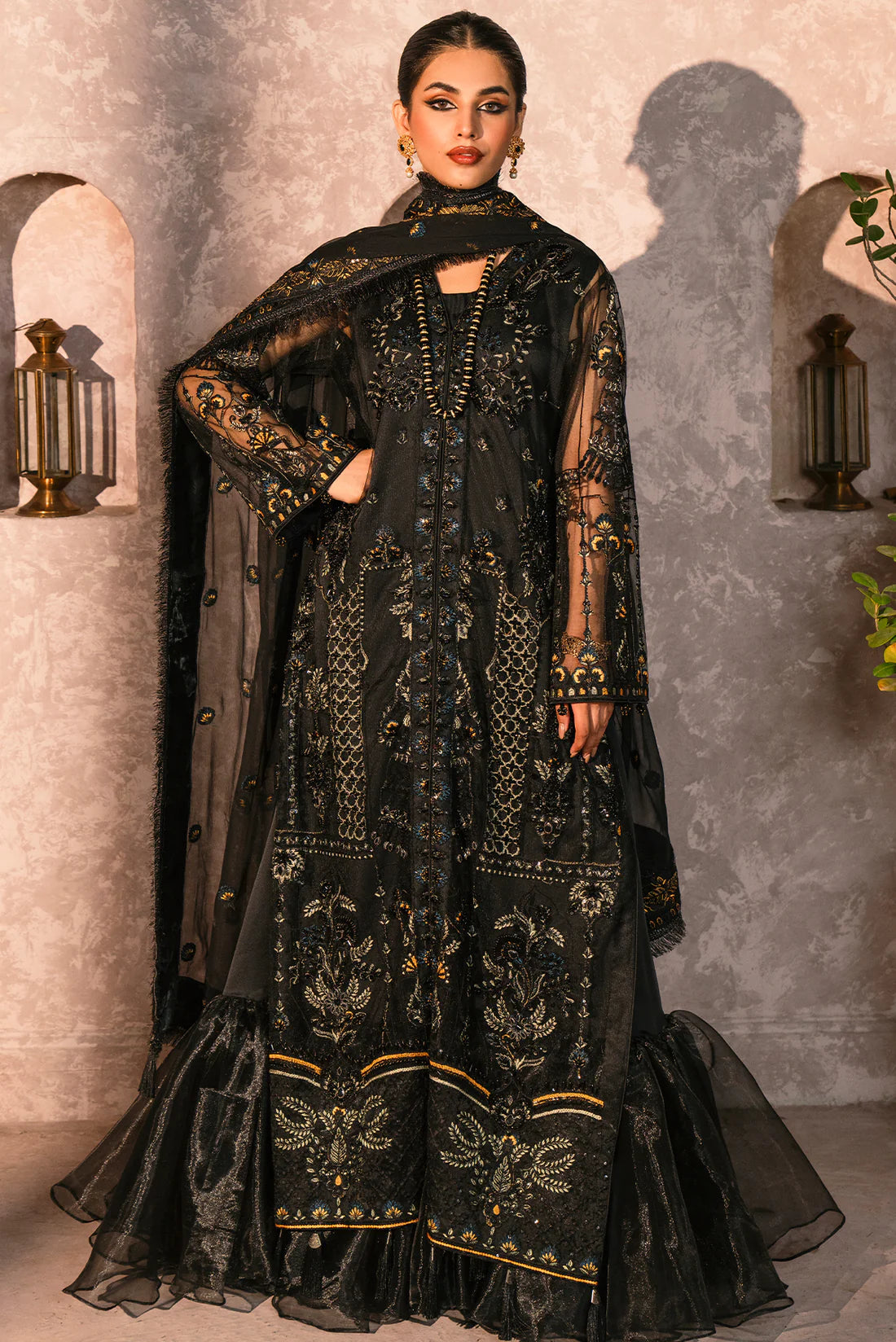 Zebtan Black Formal Collection Organza Replica