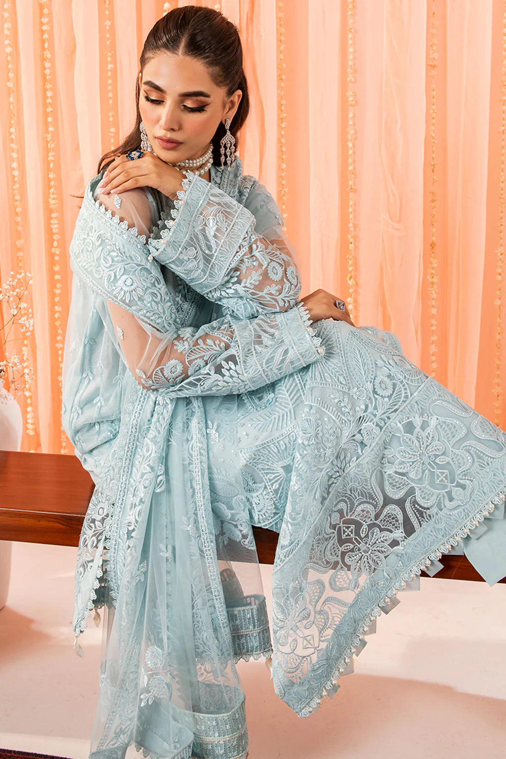 Neeshay Blue Formal Collection Organza Replica