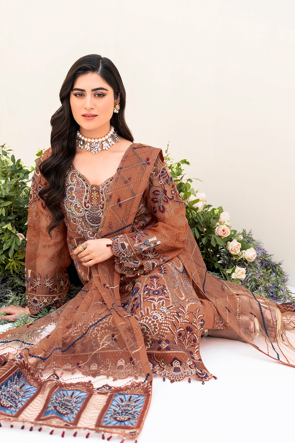 Ramsha Orange Formal Collection Organza Replica