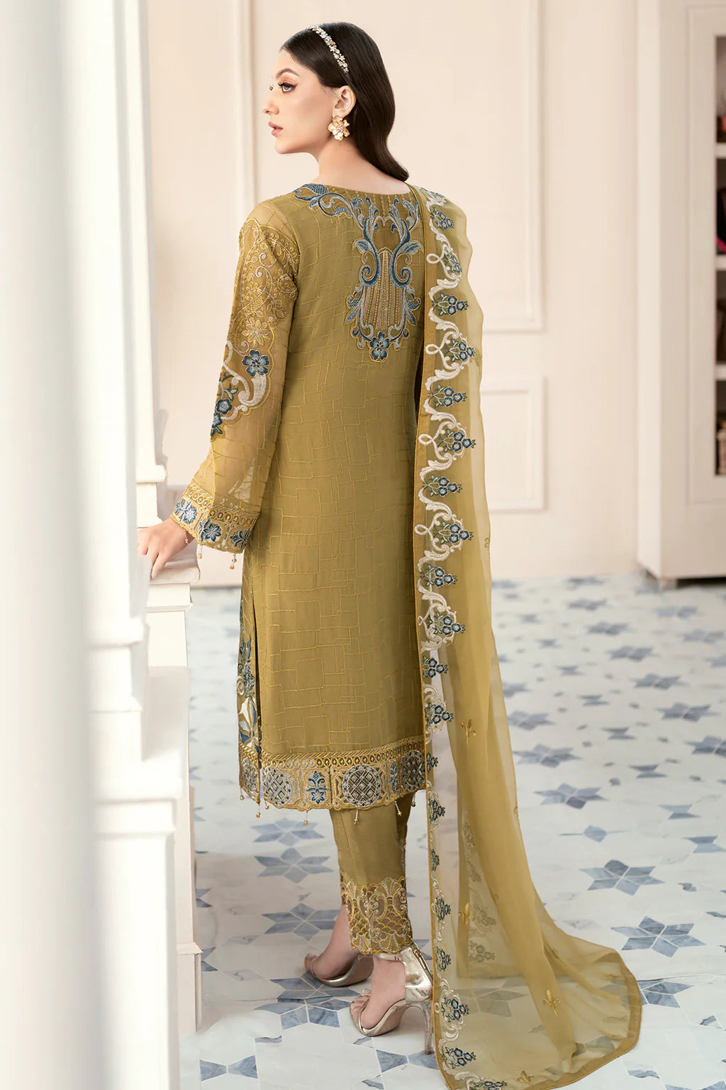 Ramsha Green Formal Collection Organza Replica