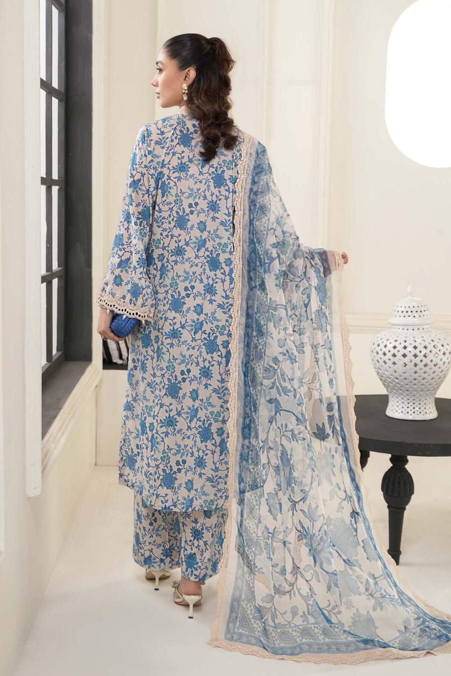 Maria B Blue MPrint Lawn Collection Replica