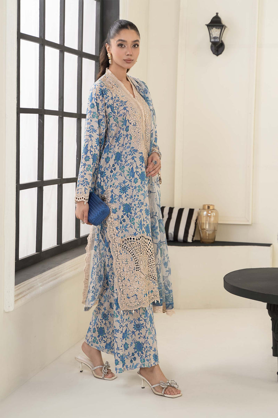 Maria B Blue MPrint Lawn Collection Replica