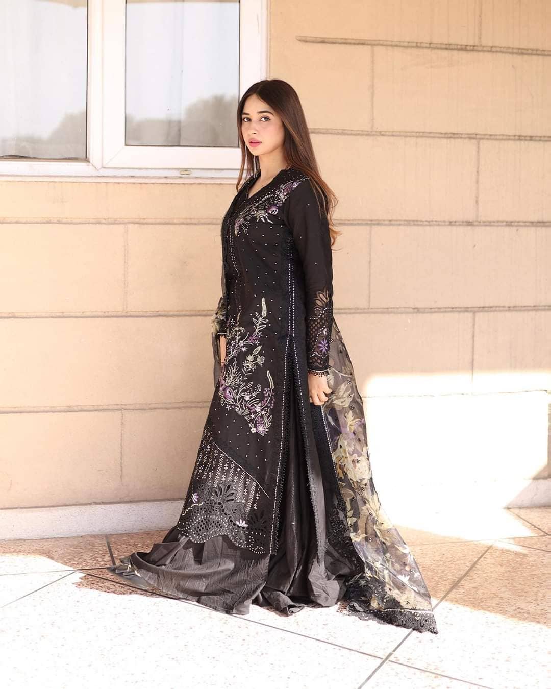 Mushq Navy Blue Silk Formal Collection Replica