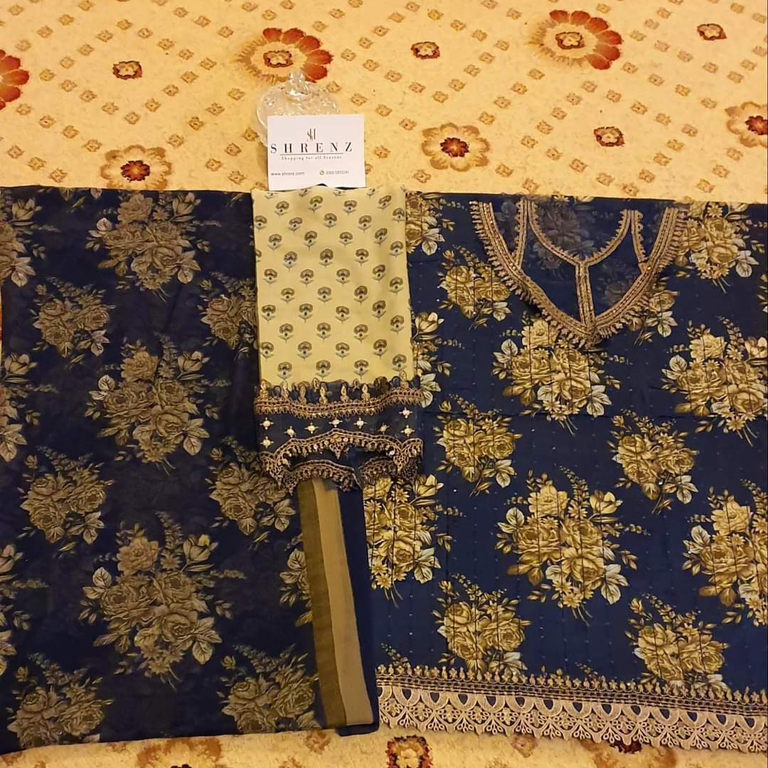 Maria B Mprint Blue Luxury Lawn Collection Replica