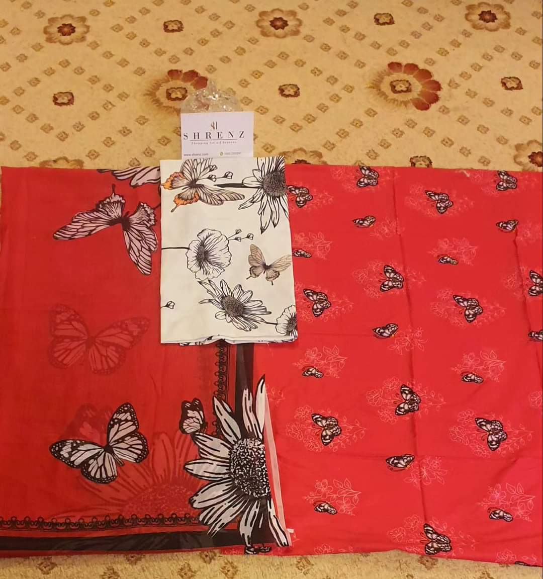 Maria B Mprint Red Lawn Collection Replica