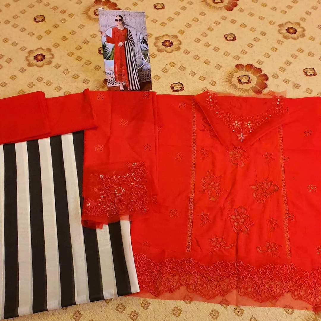 Noor By Saadia Asad Red Luxury Lawn Collection Replica