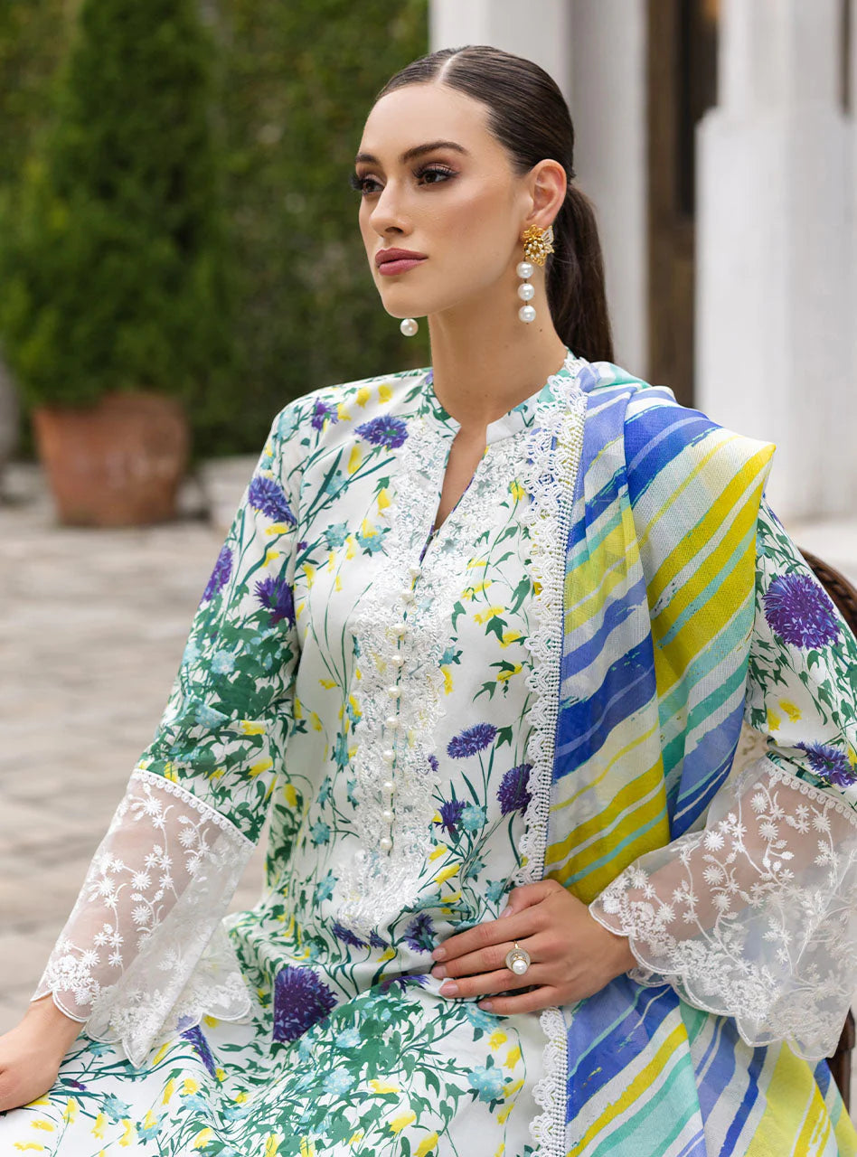 Zainab Chottani White Printed Lawn Collection Replica