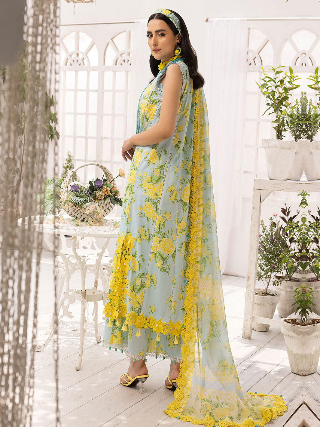 Faiza Faisal Pistachio Digital Printed Lawn Collection Replica