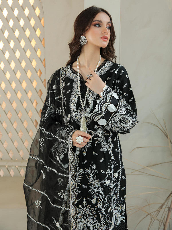 Gulaal Black Organza Formal Collection Replica