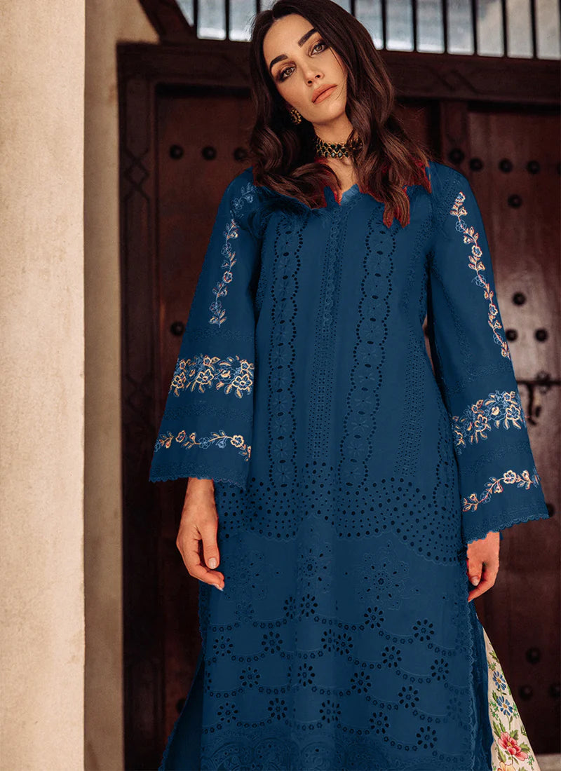 Saira Rizwan Blue Luxury Chikankari Lawn Collection Replica