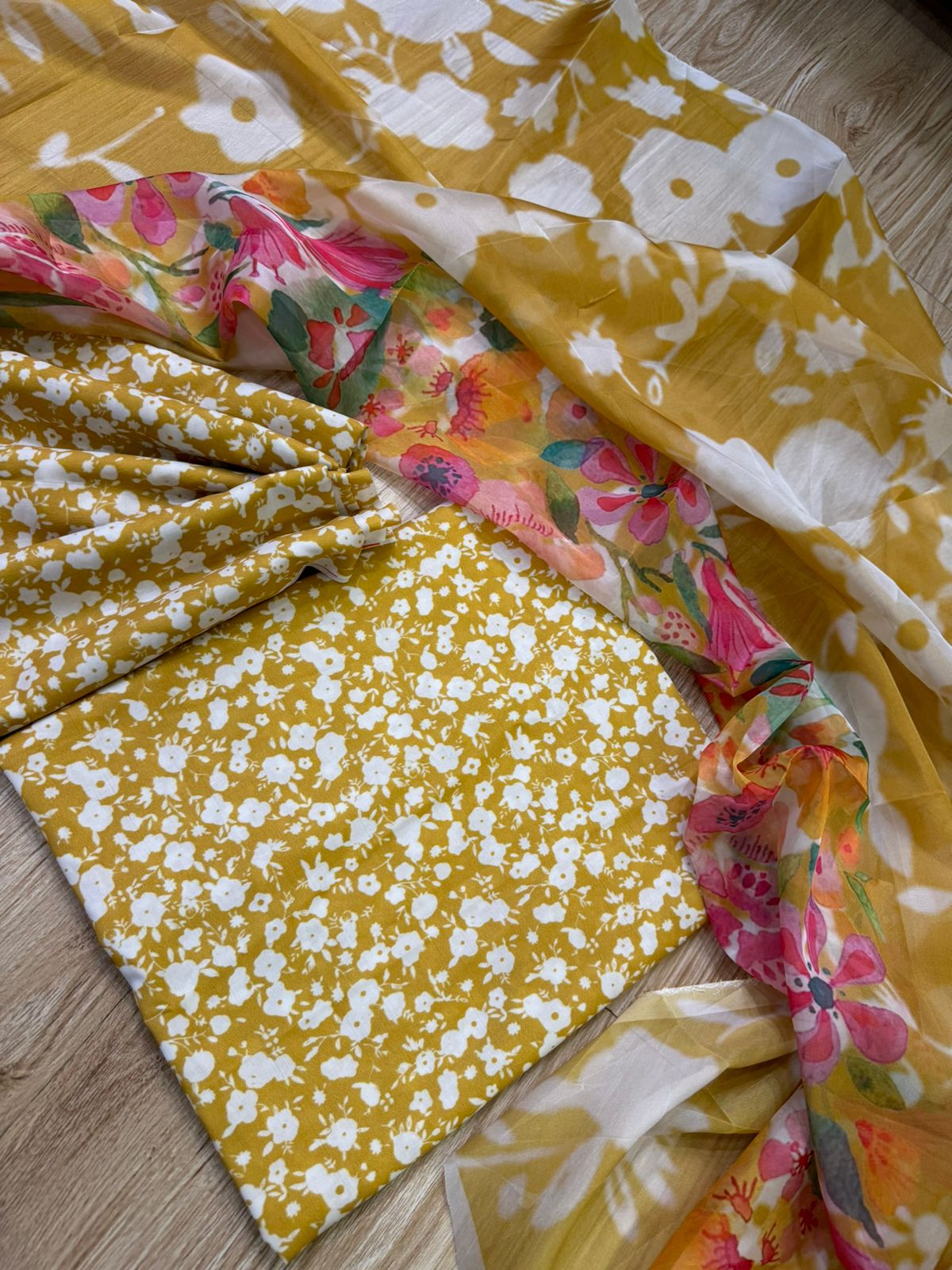 SHRENZ Yellow Swiss Lawn Collection Replica