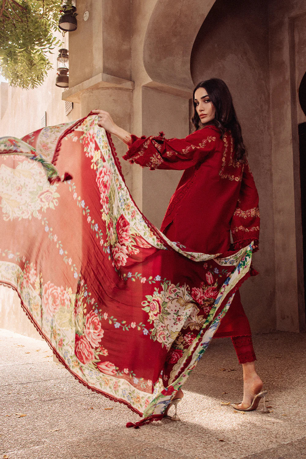 Saira Rizwan Red Luxury Lawn Collection Replica