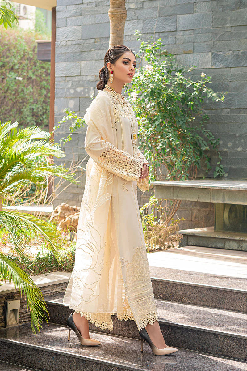 Mushq Off White Luxury Lawn Collection Replica