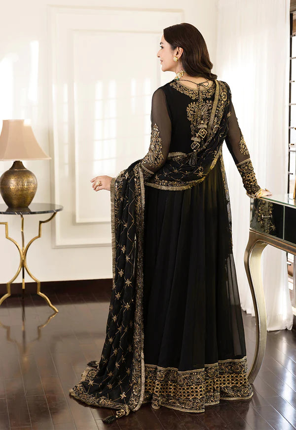 Asim Jofa Black Chiffon Maxi Replica