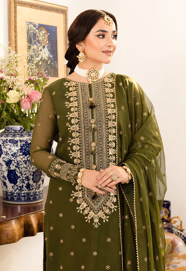 Asim Jofa Green Formal Chiffon Replica