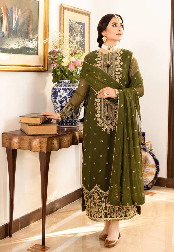 Asim Jofa Green Formal Chiffon Replica