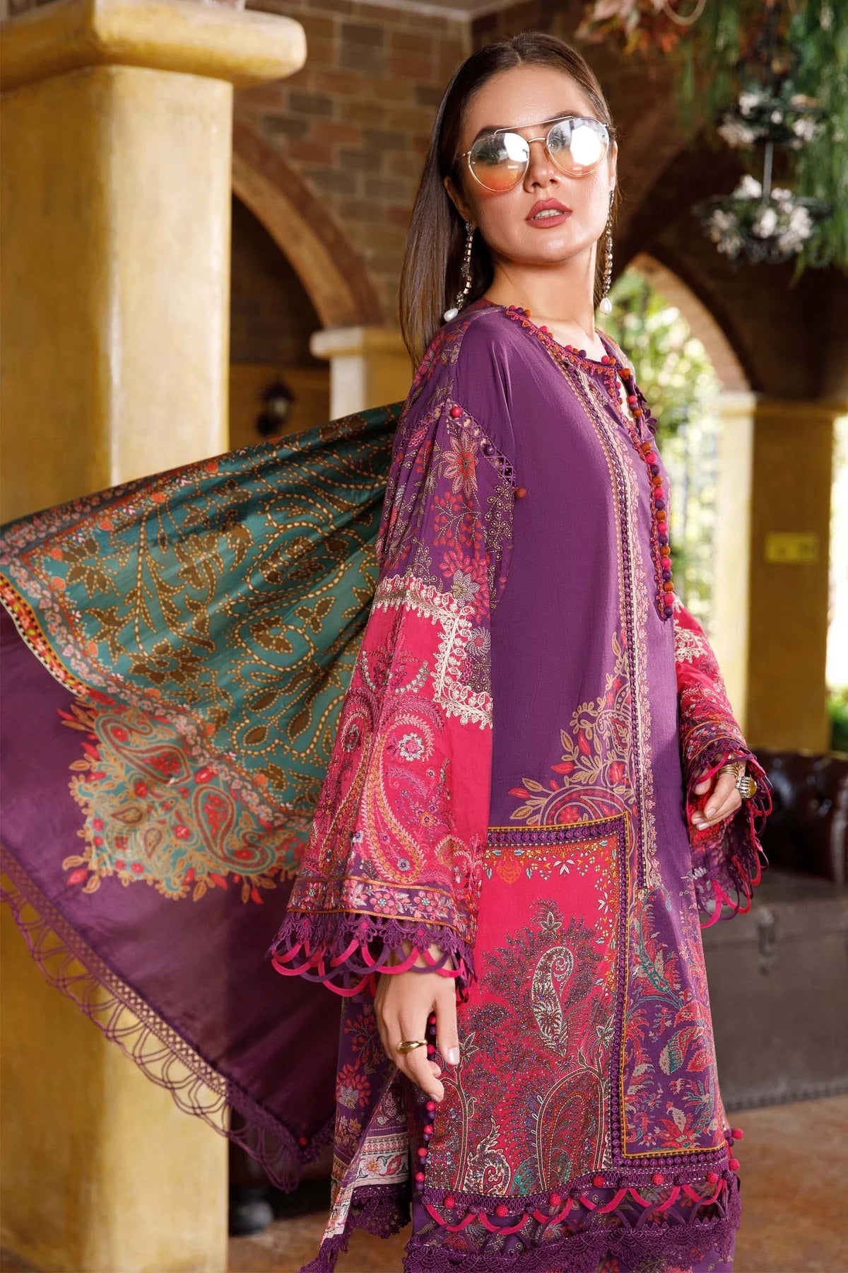 Maria B Purple Embroidered Luxury Lawn Collection Replica