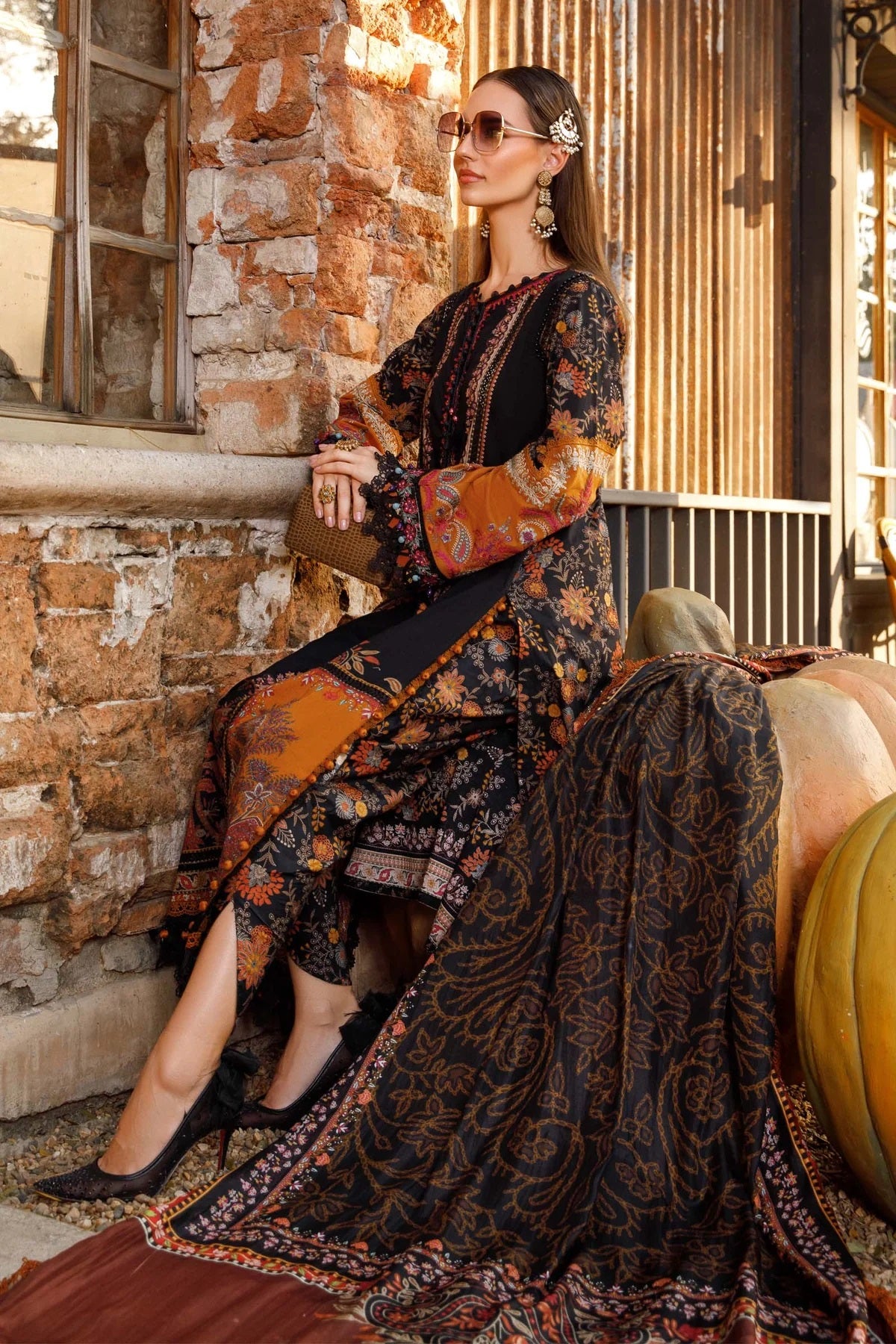 Maria B Black Printed Lawn Collection Replica