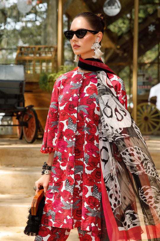 Maria B Mprint Red White Printed Lawn Collection Replica