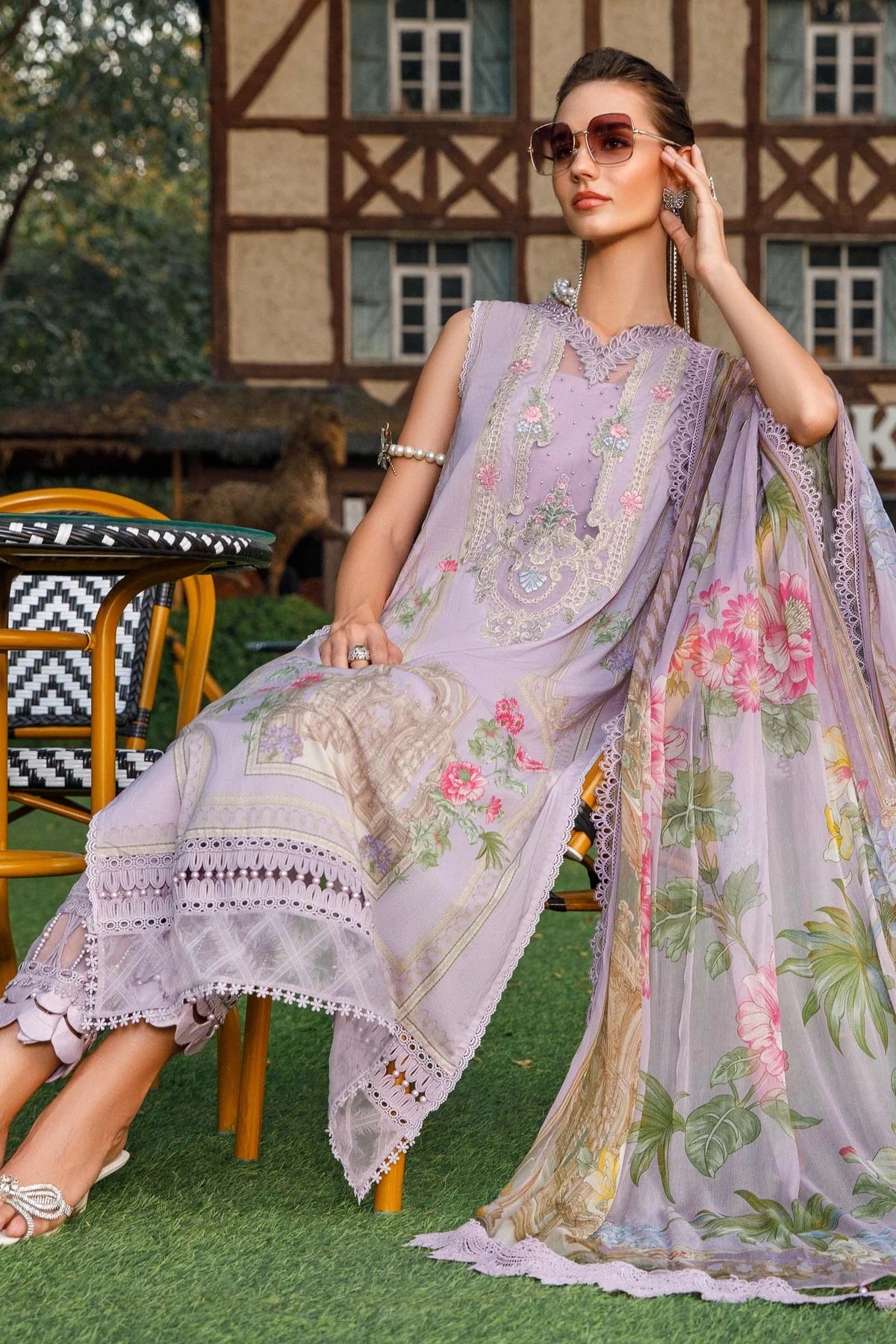 Maria B Purple Embroidered Luxury Lawn Collection Replica