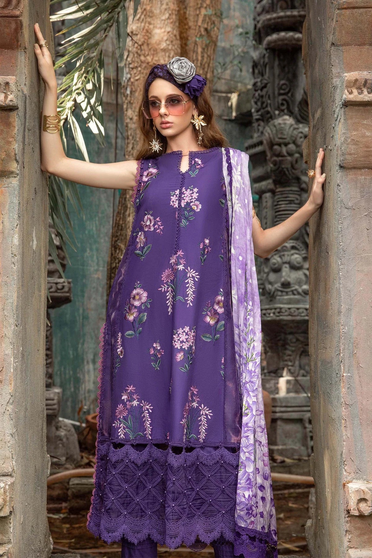 Maria B Purple Embroidered Luxury Lawn Collection Replica