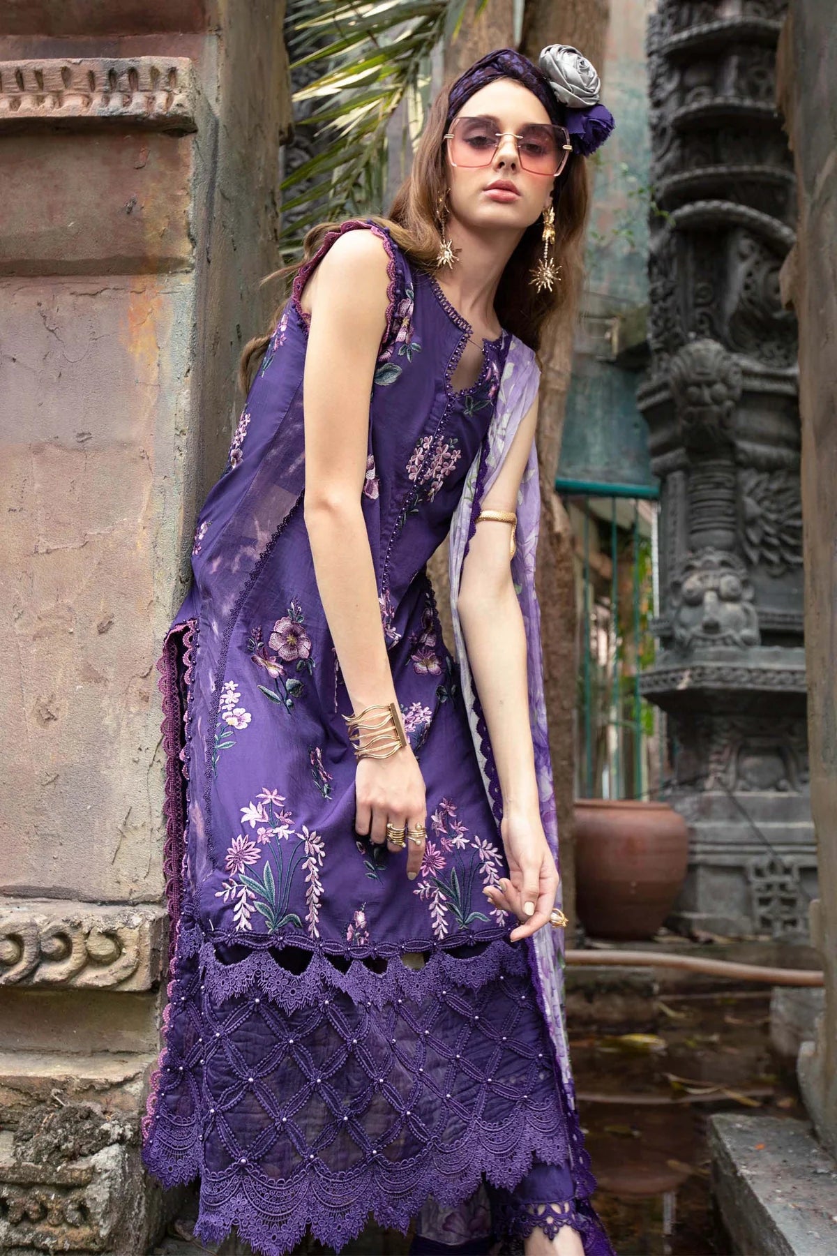 Maria B Purple Embroidered Luxury Lawn Collection Replica