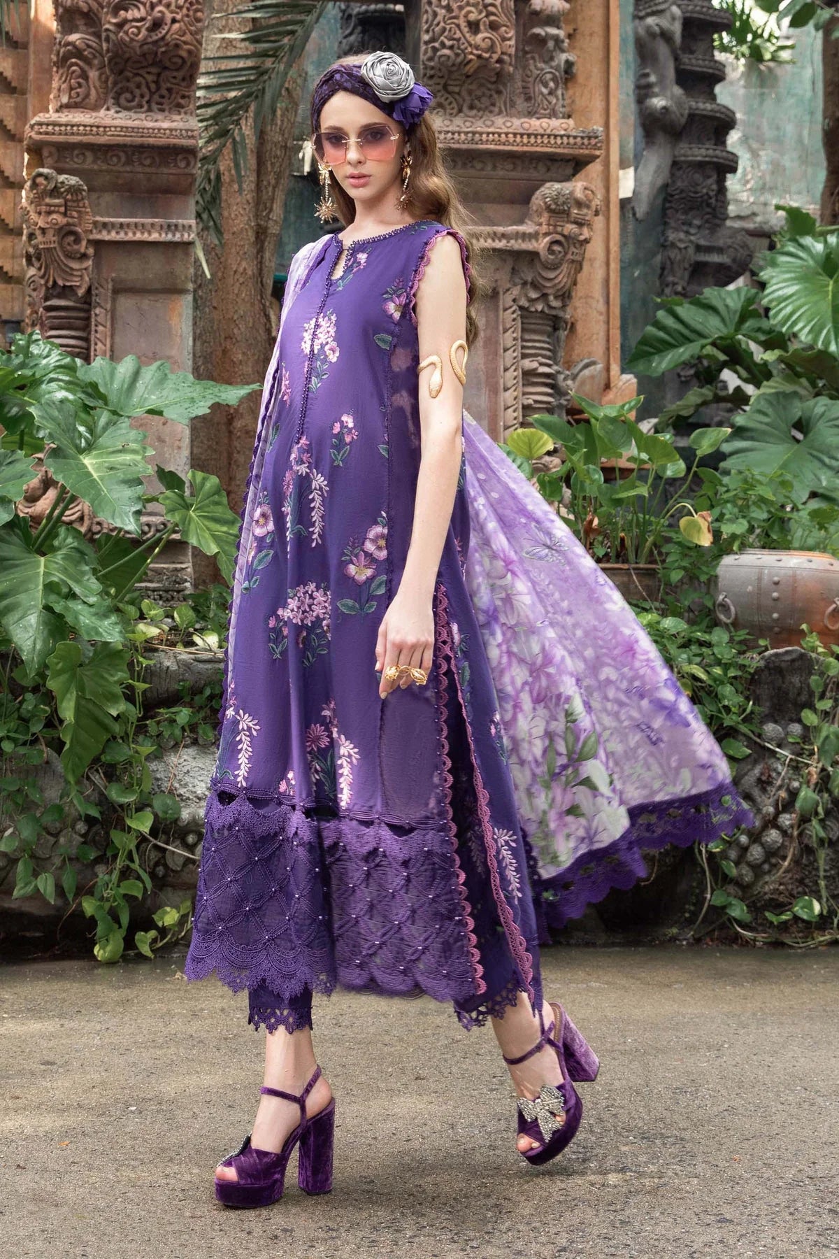 Maria B Purple Embroidered Luxury Lawn Collection Replica