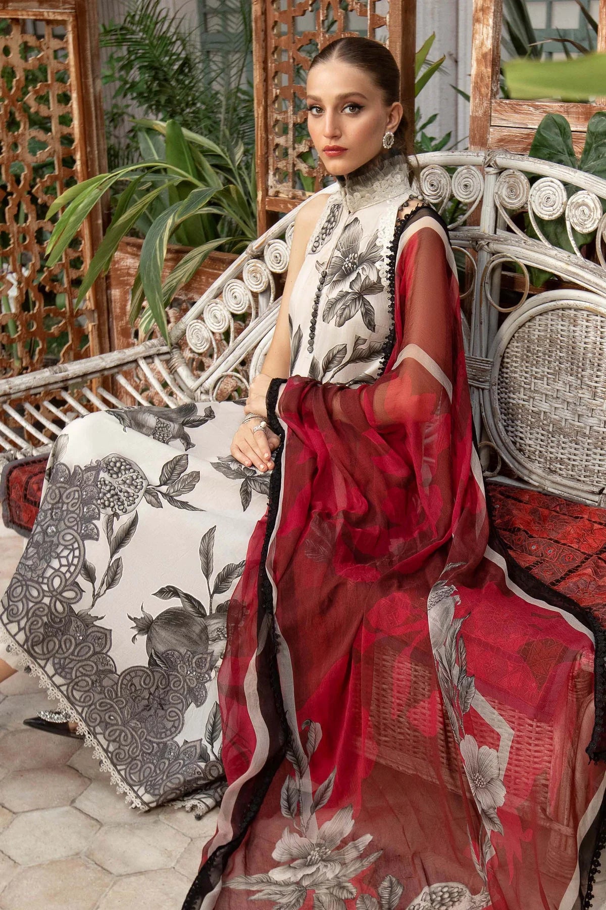 Maria B MPrint White Luxury Lawn Collection Replica