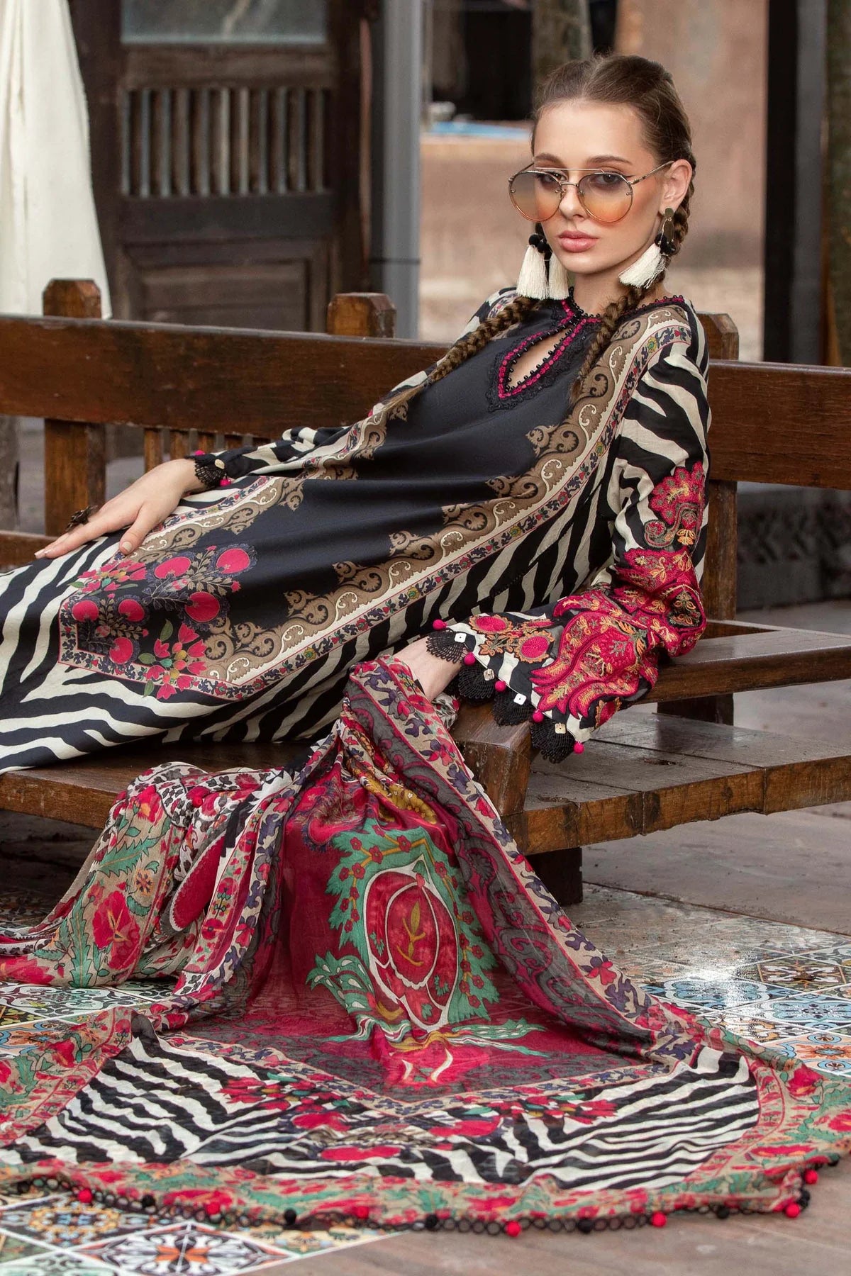 Maria B Mprint Black White Swiss Lawn Printed Collection Replica